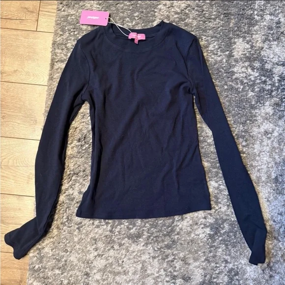 NWT Edikted Plain Long Sleeve in Navy Blue Size XS - Picture 2 of 3